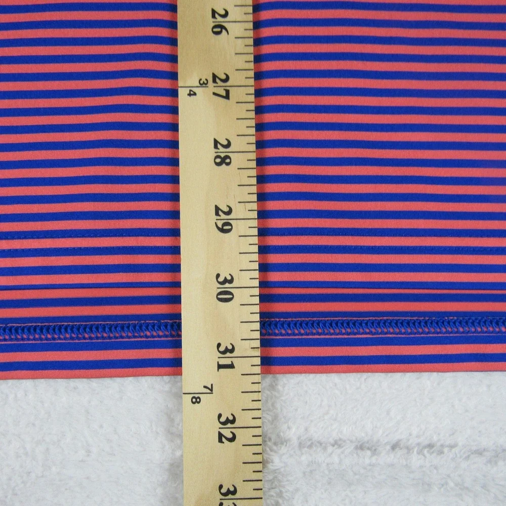 RLX Ralph Lauren Polo Shirt Mens Large Orange Blue Striped Golf‎ Top